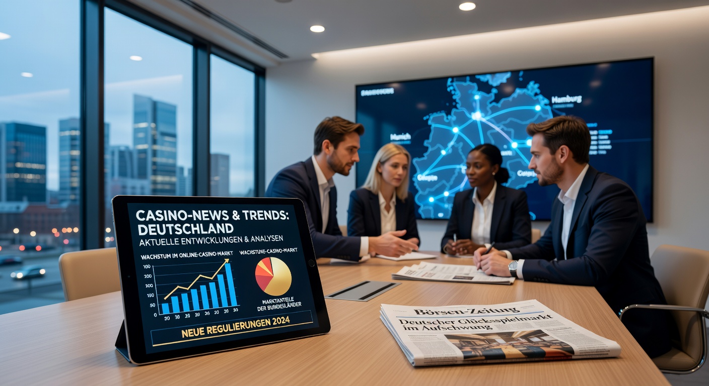 Fassade einer Spielbank in Schleswig-Holstein mit beleuchteten Fenstern bei Nacht, Symbol für den Übergang vom Staat ins Private